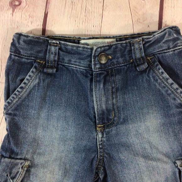 WonderKids Blue Denim Jean Cotton Cargo Shorts - Size 18 Months - Picture 2 of 9